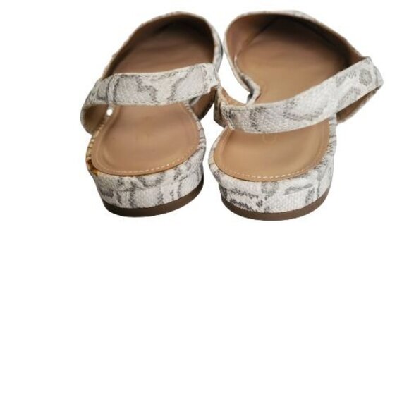 Jaclyn Smith Women's Marlo White Snake Print Slingback Flat Sandals Size 8M NWOT - Picture 8 of 13